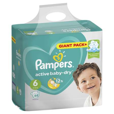 Подгузники Pampers Active Baby-Dry 6 (13-18 кг) 68 шт.