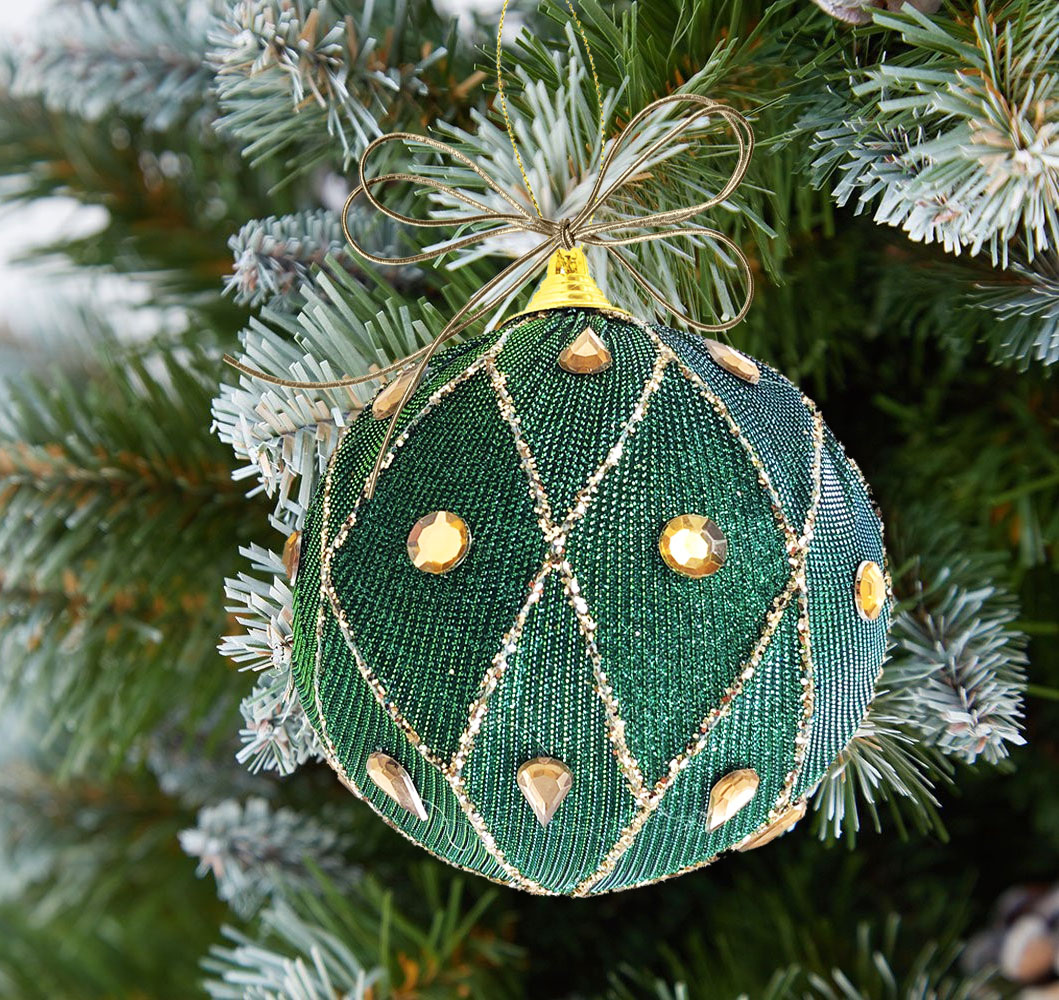 Украшение ёлочное Магия праздника Шар-текстильный диаметр 10 см 3 шт - фото 1