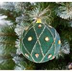 Украшение ёлочное Магия праздника Шар-текстильный диаметр 10 см 3 шт