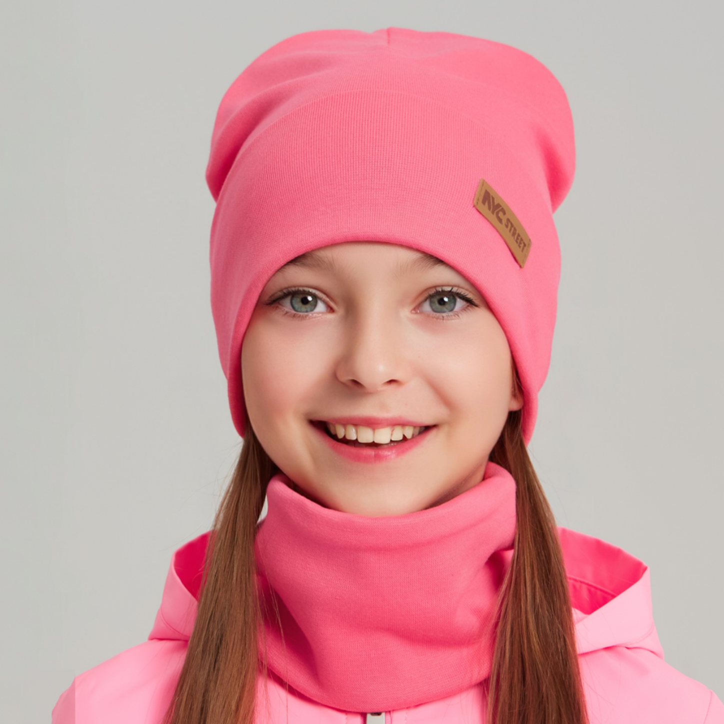 Шапка и снуд KUBRIO NYC-H-68-SPRotvG-pink - фото 6