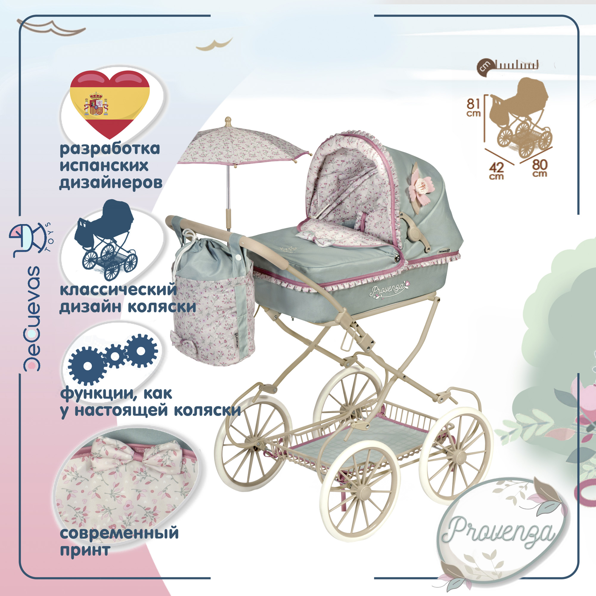 Коляска-люлька для кукол DeCuevas Toys 81045 - фото 3