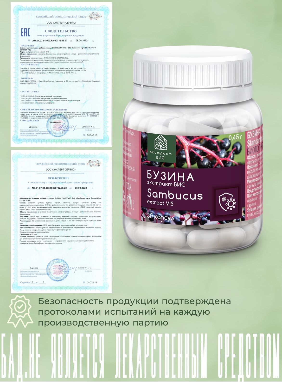 БАД Экстракт-ВИС Бузина капсулы №30 - фото 5