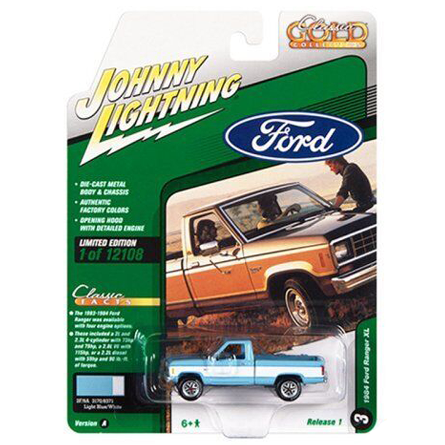 Автомобиль Johnny Lightning 1984 Ford Ranger XL 1:64 JLCG028A-R1-N3 - фото 3