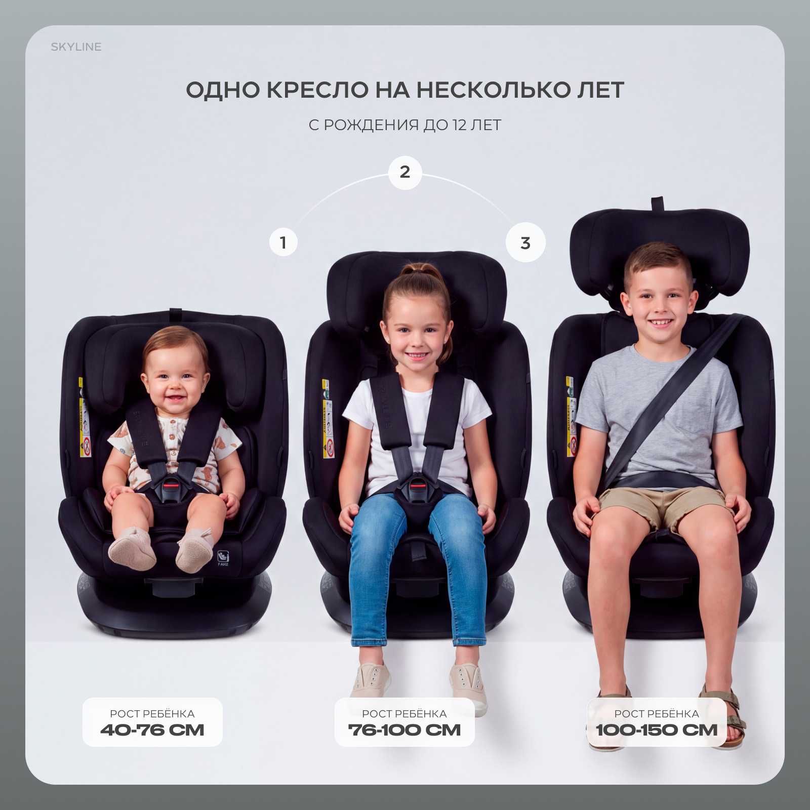 Автокресло Rant Skyline isofix Isofix 0+/1/2/3 (0-36 кг) черный - фото 3