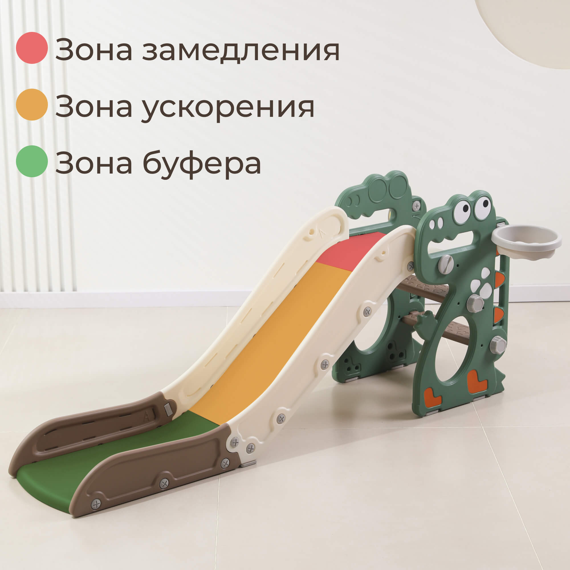 Горка UNIX Kids Dino Small Green - фото 8