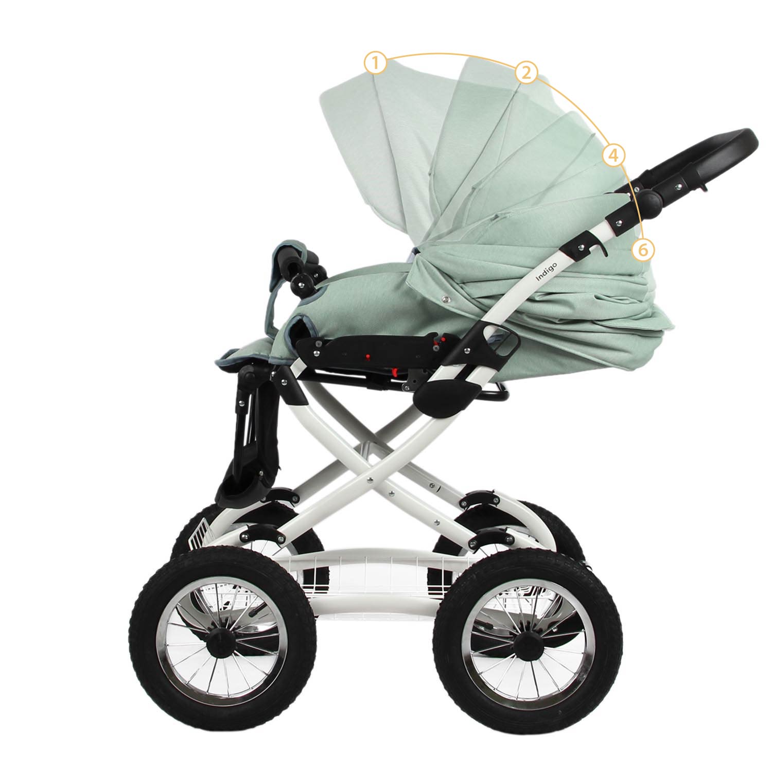 Коляска 2в1 Indigo Barbara Classic 02 шалфей - фото 7