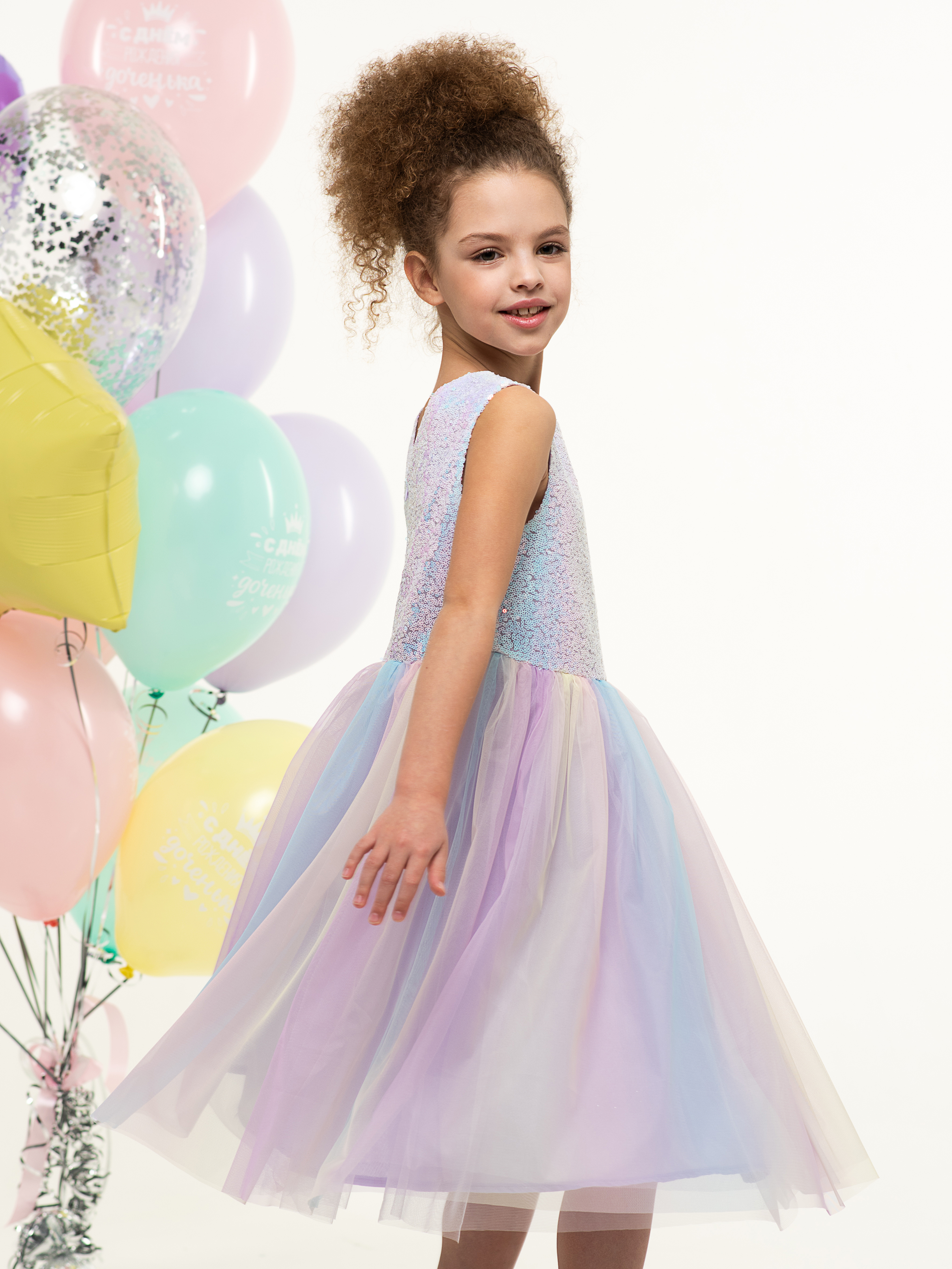 Платье LisaWeta D368 сиреневый - фото 6