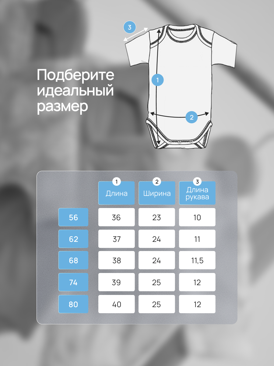 Боди 3 шт Супер Пупс нбр/3пр/бд/коррук/SK23синийлисточкиветочки - фото 7