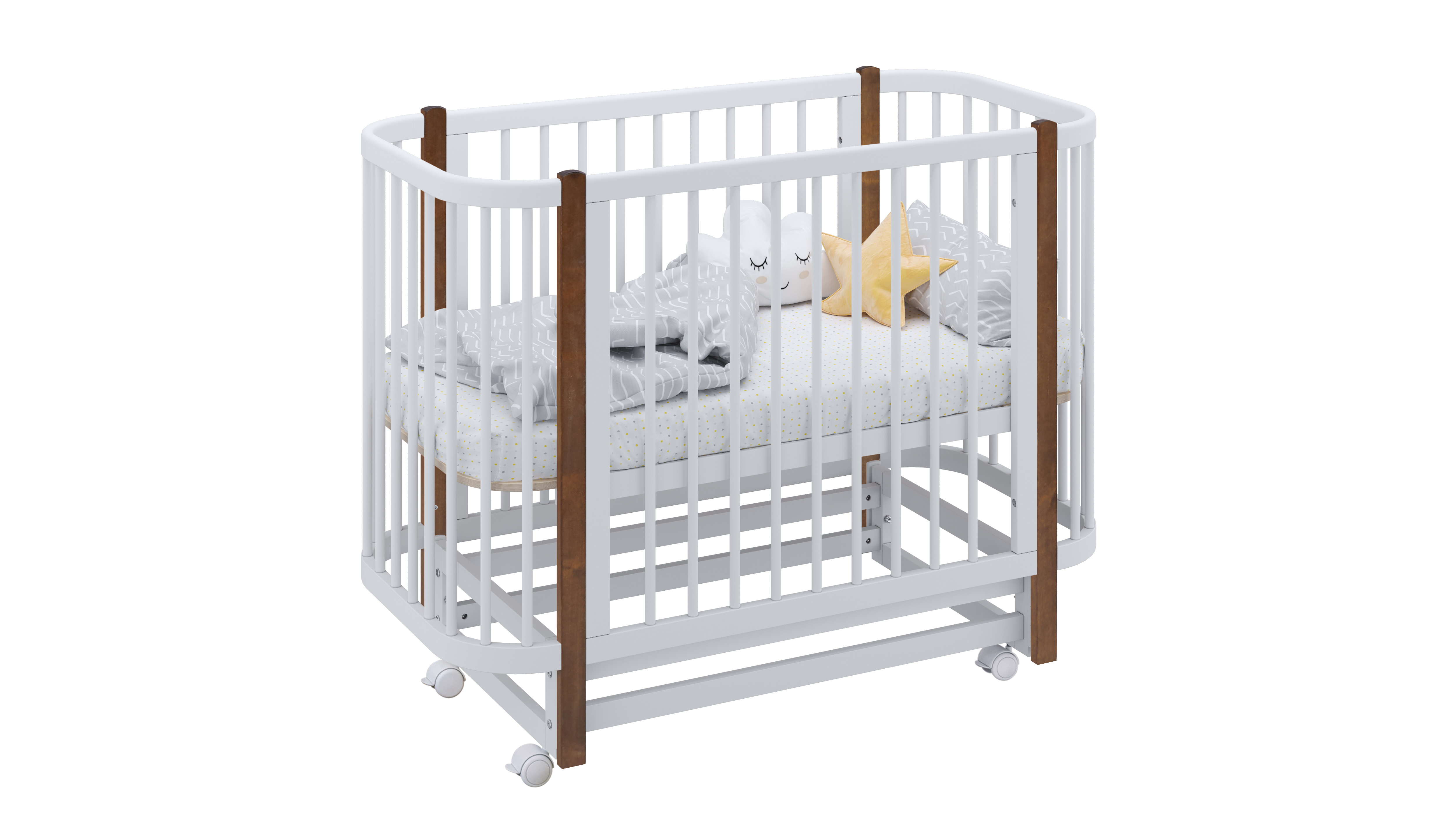 Детская кроватка Polini kids прямоугольная, продольный маятник - фото 2