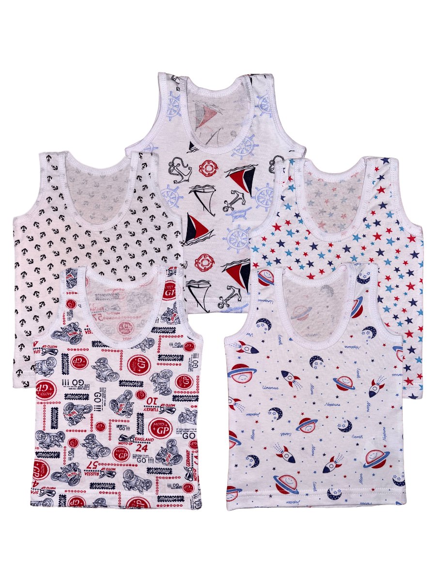 Майка 5 шт Babycollection 452/mkb000/sph/k3/003/p1/W*mсерый синий - фото 1