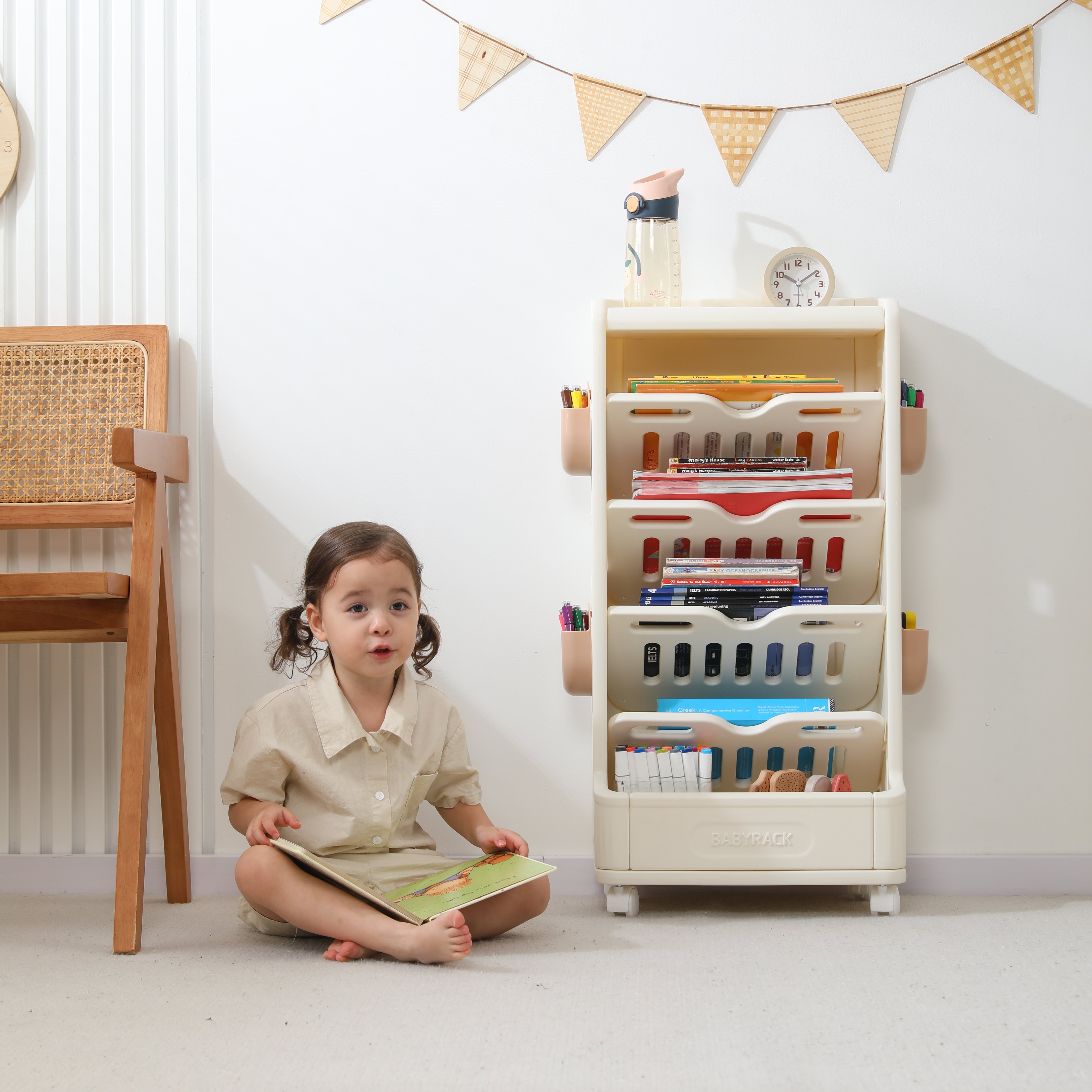 Стеллаж для книг UNIX Kids Babyrack 4 levels Camel - фото 13