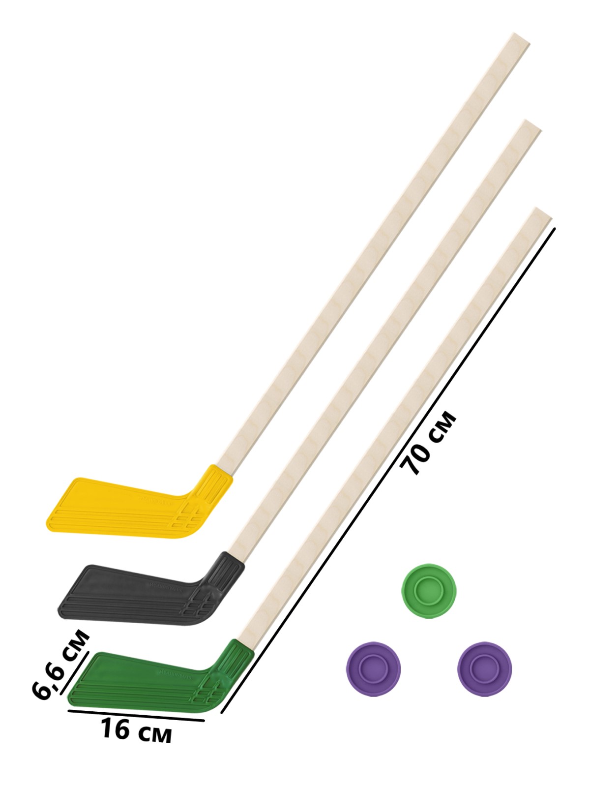 Набор для хоккея Задира клюшка детская 3 шт + шайба 3 шт - фото 1