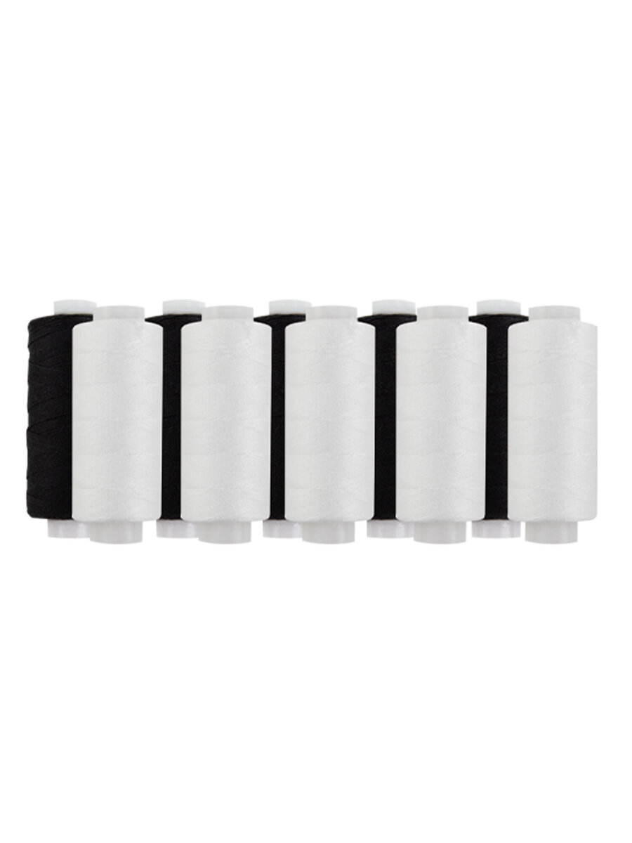 Нитки для шитья Develia армированные 45ЛЛ 150 м швейный набор 10 штук белые черные - фото 5