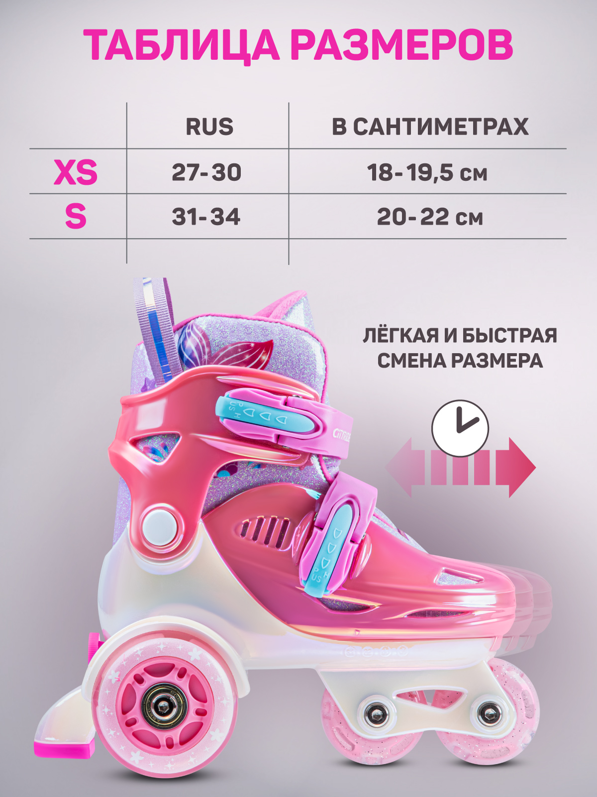 Роликовые коньки CITYRIDE XS 27-30 - фото 2