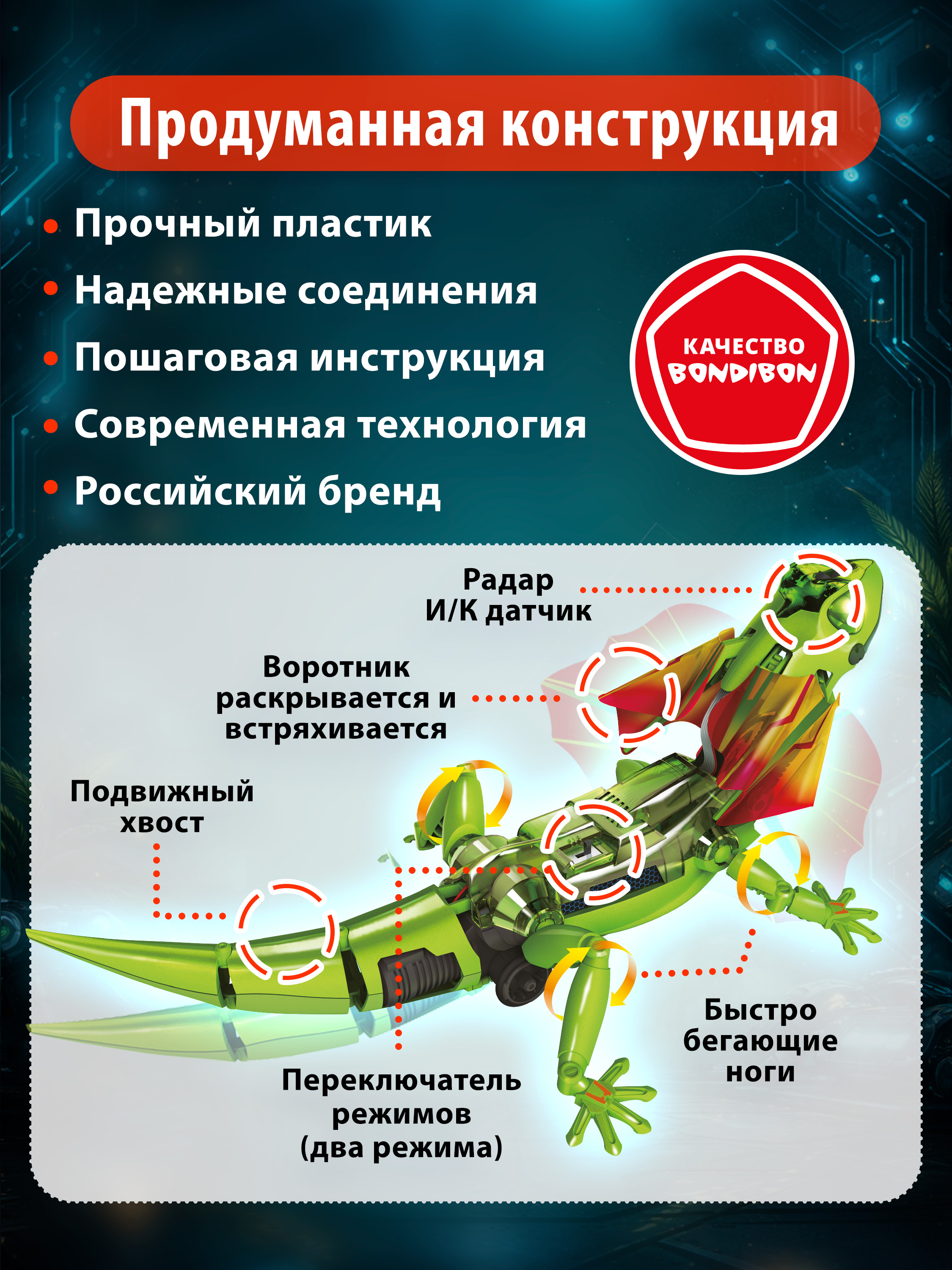 Конструктор Bondibon Робототехника Кибер Ящерица - фото 7