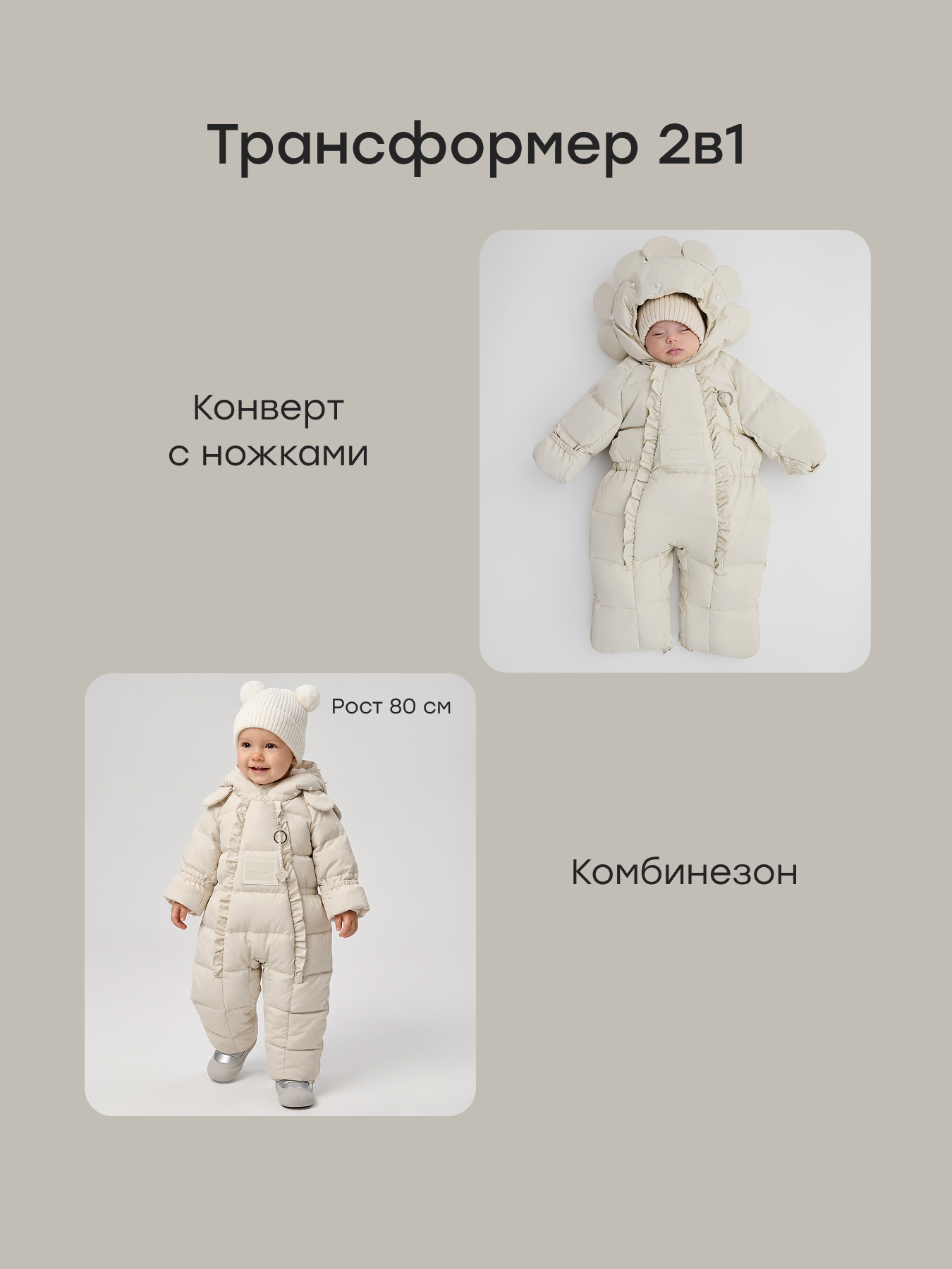 Комбинезон Happy Baby 89145-0_vanilla - фото 2