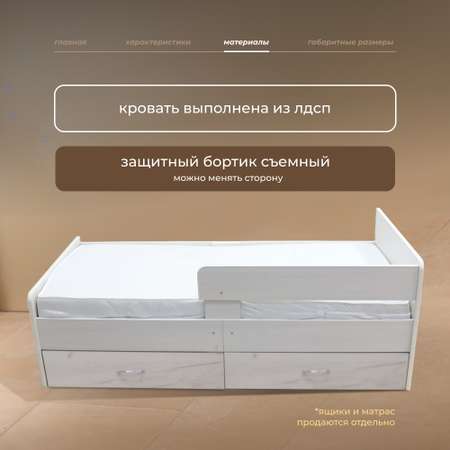 Детская кроватка Тренд Мебель прямоугольная, без маятника (белый)