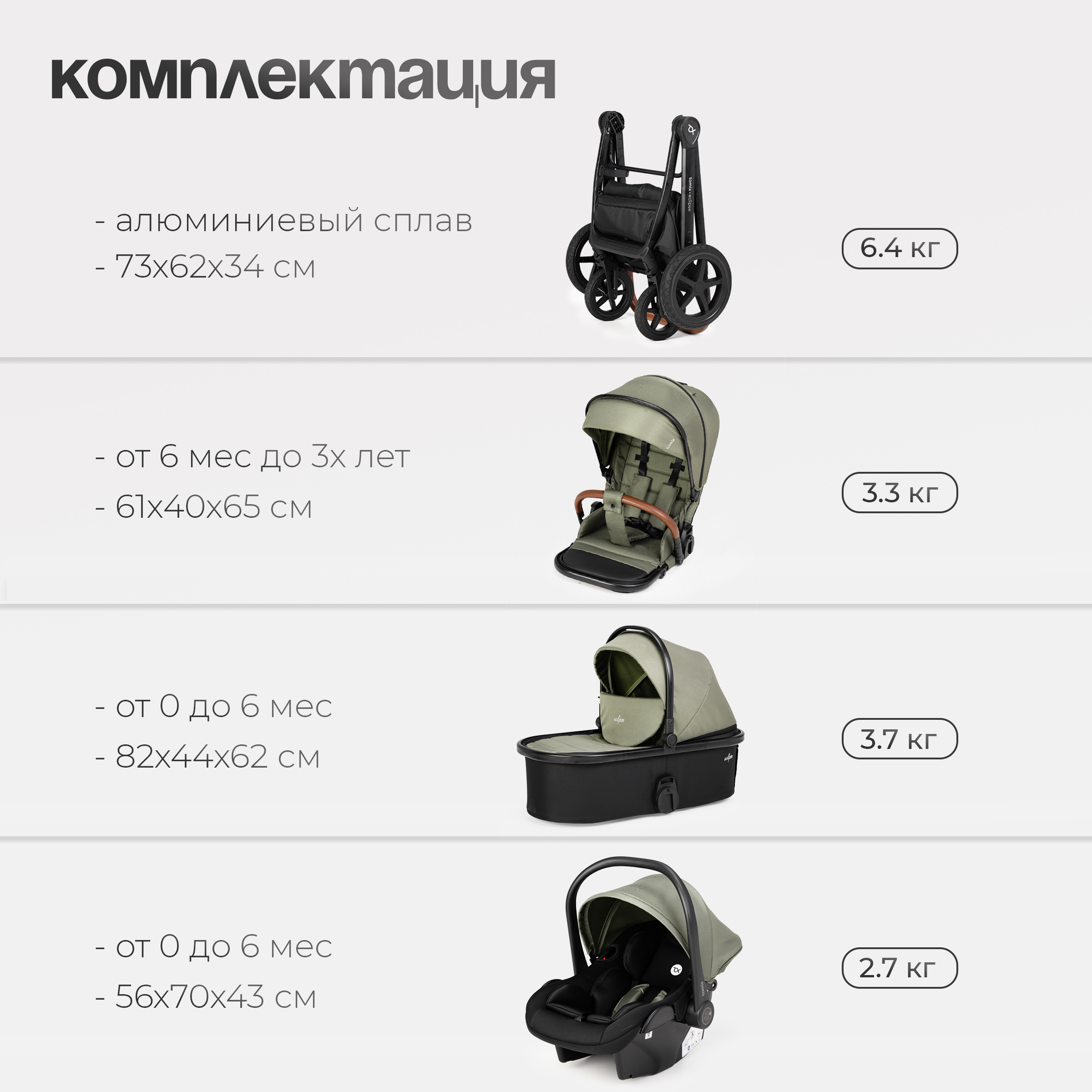 Коляска 3в1 Tomix Eclipse - фото 20