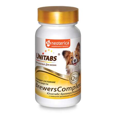 Витамины для собак Unitabs Brewers Complex мелких пород с пивными дрожжами и Q10 100таблеток