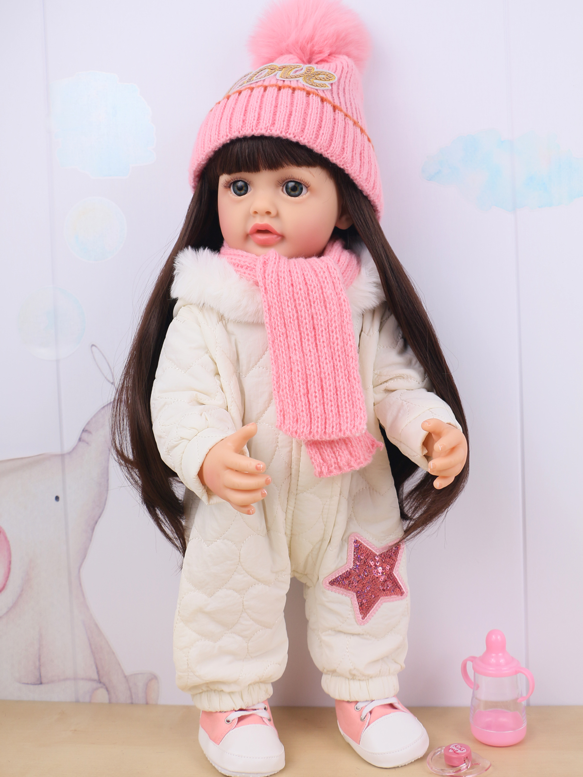 Кукла классическая QA BABY Реборн большая девочка Эстель высота 55 см KD22917B - фото 18
