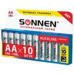 Батарейки алкалиновые Sonnen АА щелочные пальчиковые LR6 15А