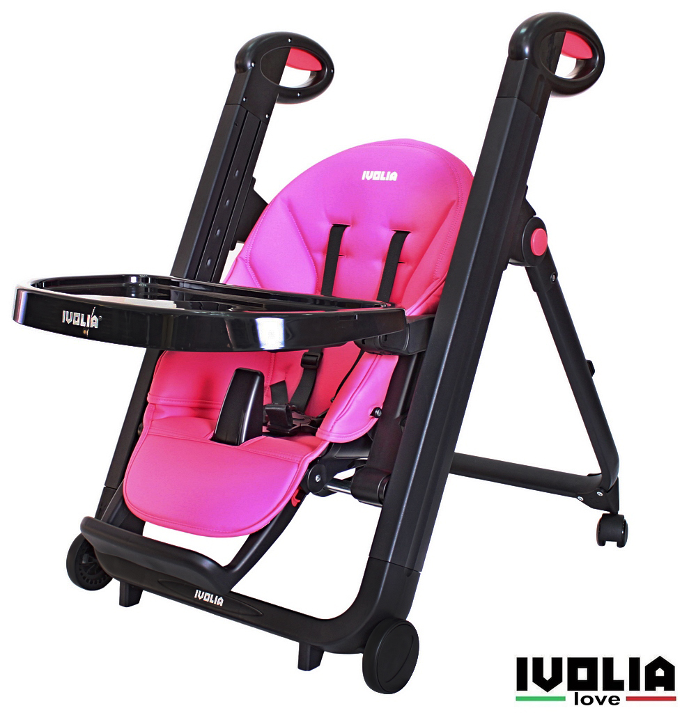 Стульчик для кормления Ivolia LOVE 02 4 колеса pink трансформер - фото 5