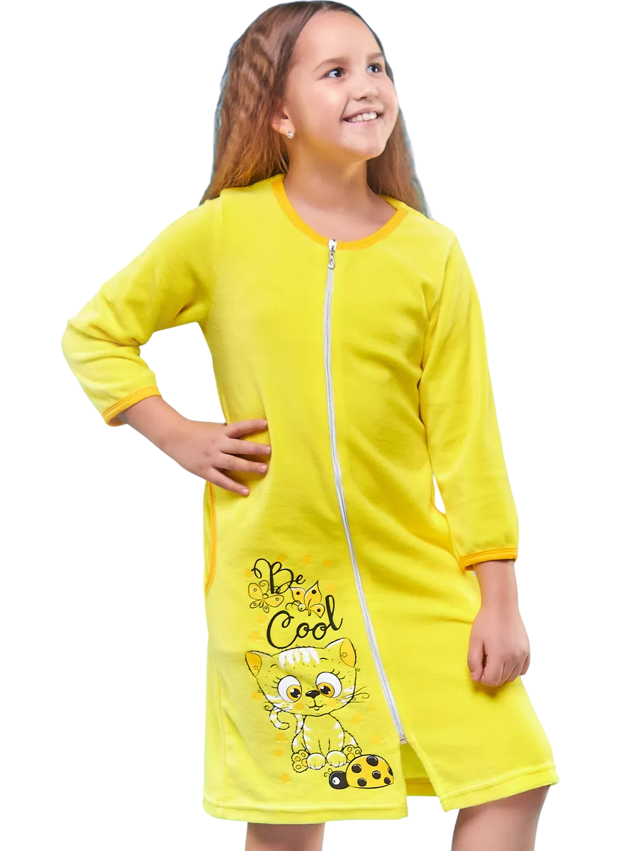 Халат TOTEMFOX 831В2F/лимонныйКотик - фото 2