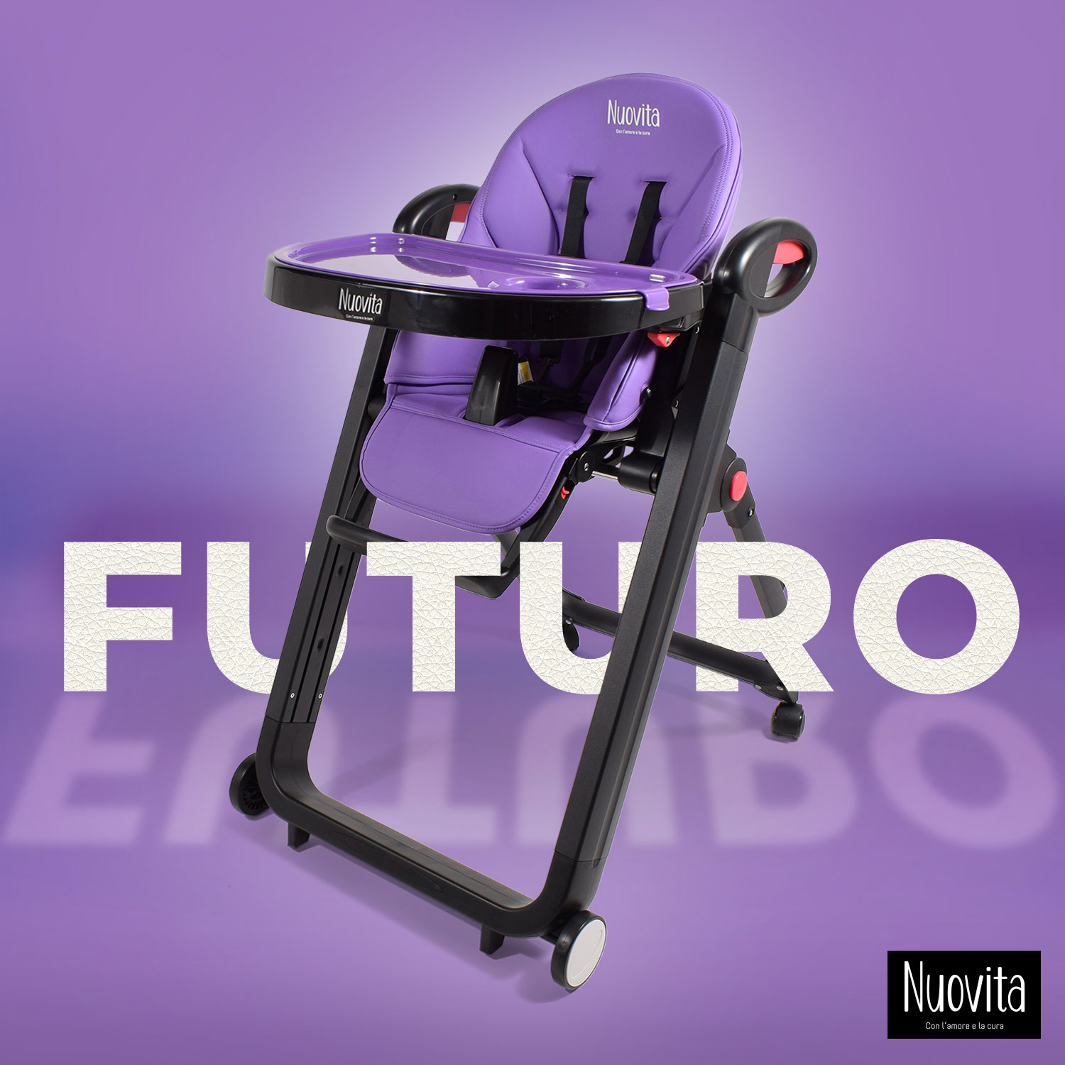 Стульчик для кормления Nuovita Futuro Nero Viola классический - фото 2