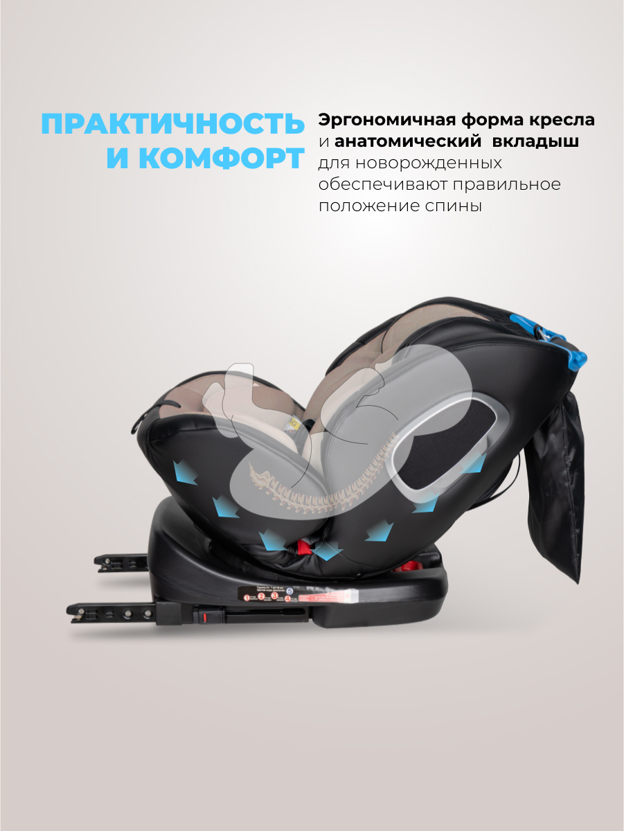 Автокресло Farfello YB102A Isofix 0+/1/2/3 (0-36 кг) бежевый - фото 6
