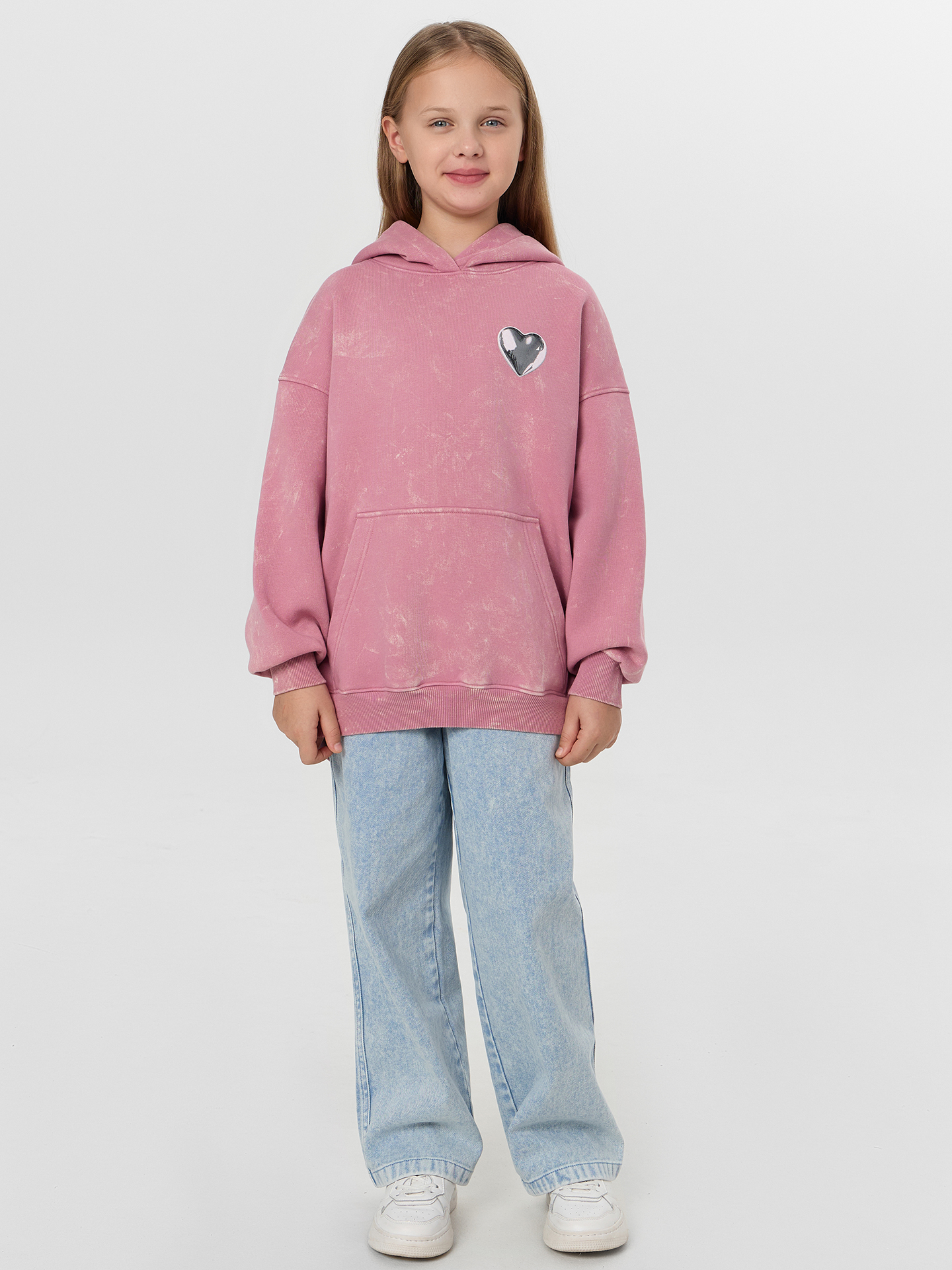 Худи Mark Formelle (Марк Формэль) 127979/ACID WASH пыльно -розовый +печать - фото 3