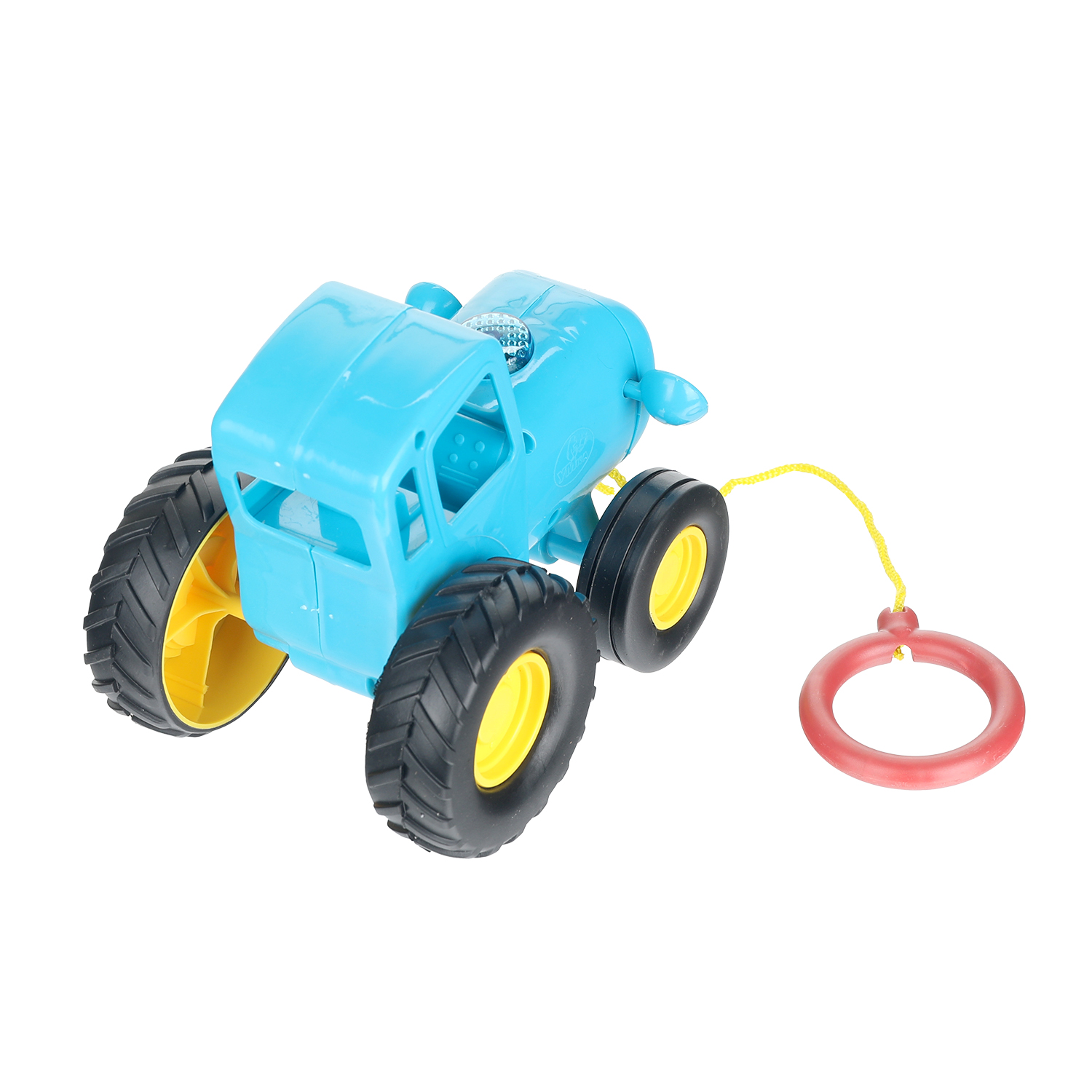 Каталка УМка Синий трактор на веревочке голубой - фото 2