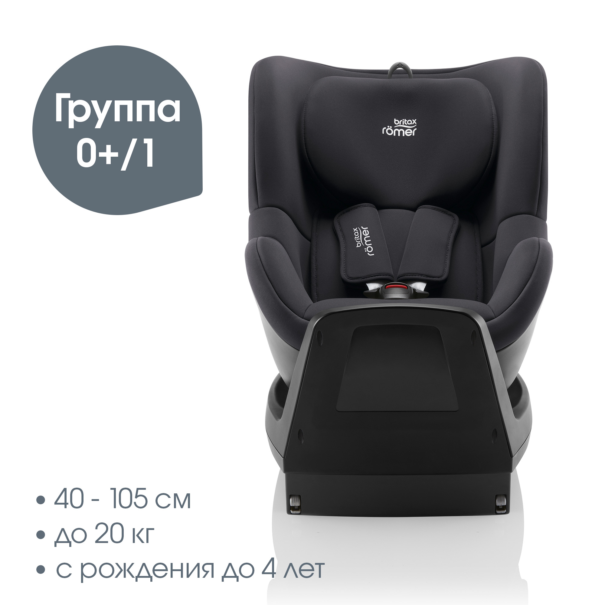 Автокресло Britax Roemer Dualfix Plus Midnight Grey Isofix 0+/1 (0-18 кг) серый - фото 2