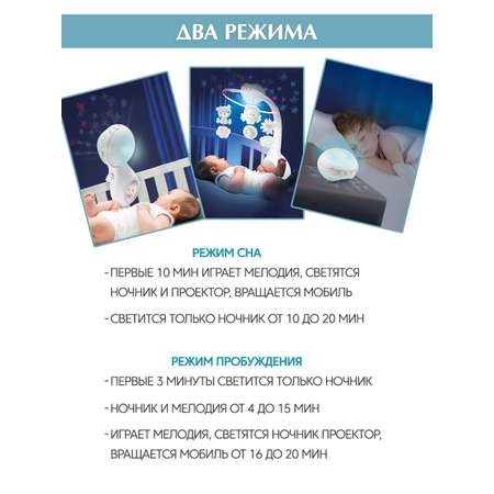 Мобиль INFANTINO 3 в 1 Музыкальный серо-зеленый