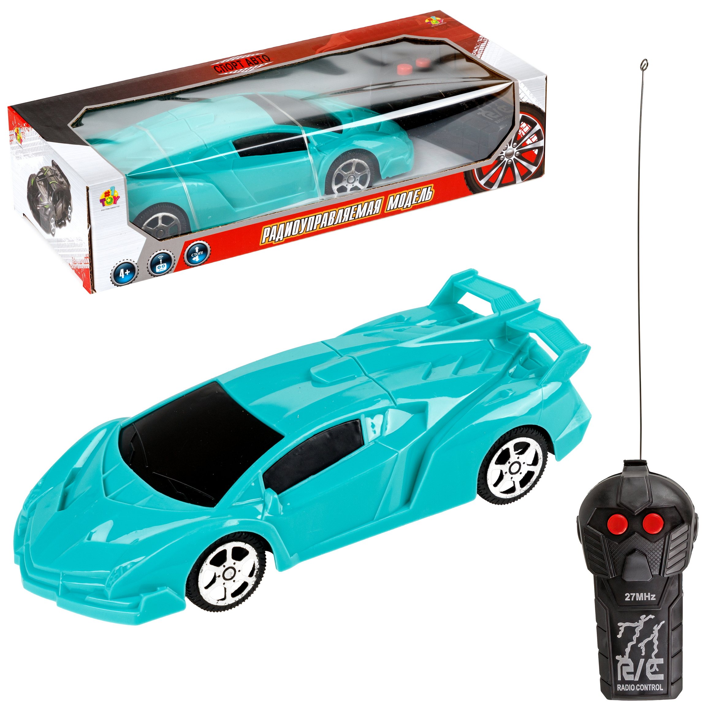 Автомобиль РУ 1TOY на пульте управления спорткар 1:24 - фото 10