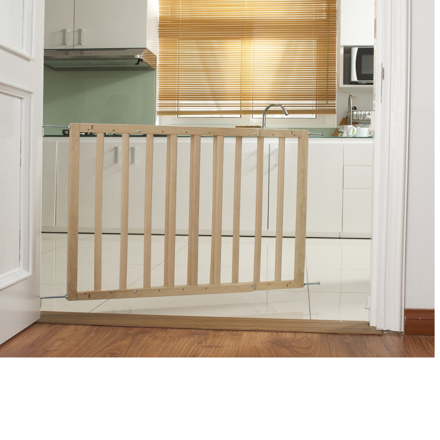 Барьер-калитка в дверной проем INDOWOODS Modilok classik 63-103.5 см натуральный - фото 5