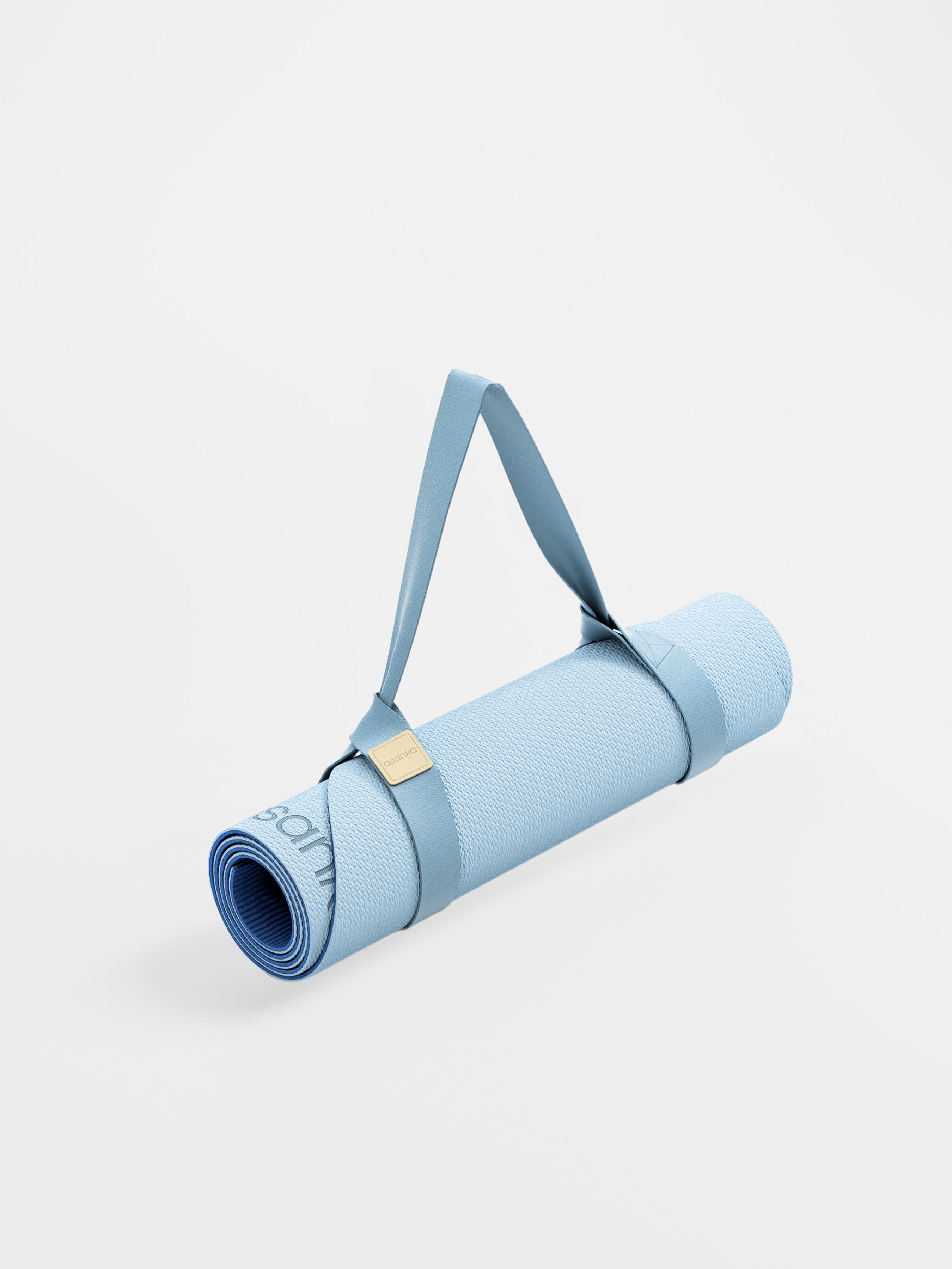 Коврик для йоги нескользящий asanka TPE голубой - фото 3