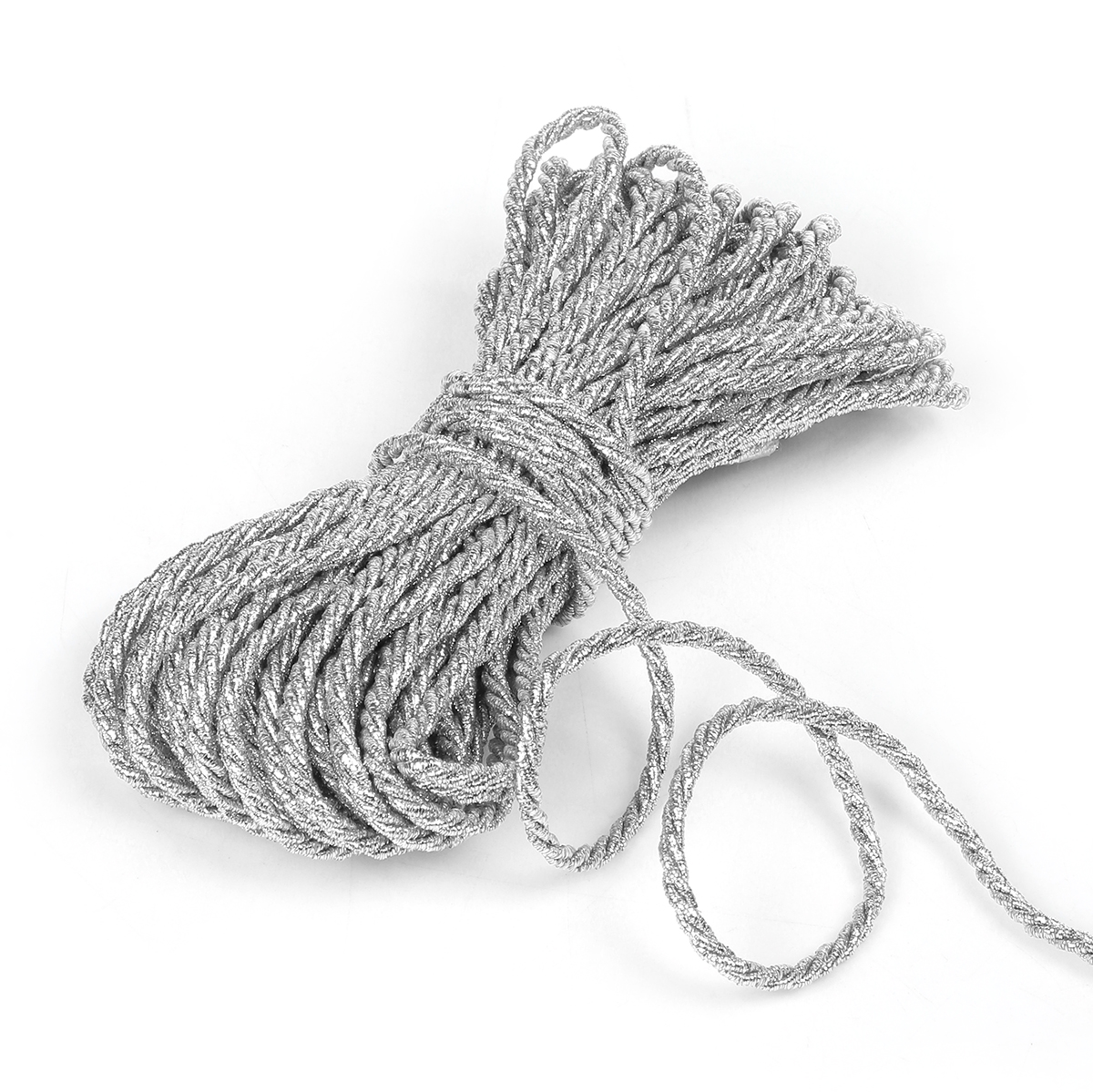 Шнур TBY витой 3мм цвет серебро - фото 1