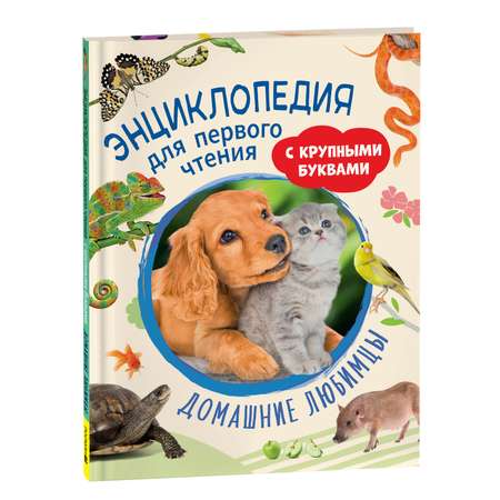 Книга Домашние любимцы Энциклопедия для первого чтения с крупными буквами