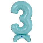 Шар GRABO Цифра 3 фольгированный Pastel-Blue 1207-4267
