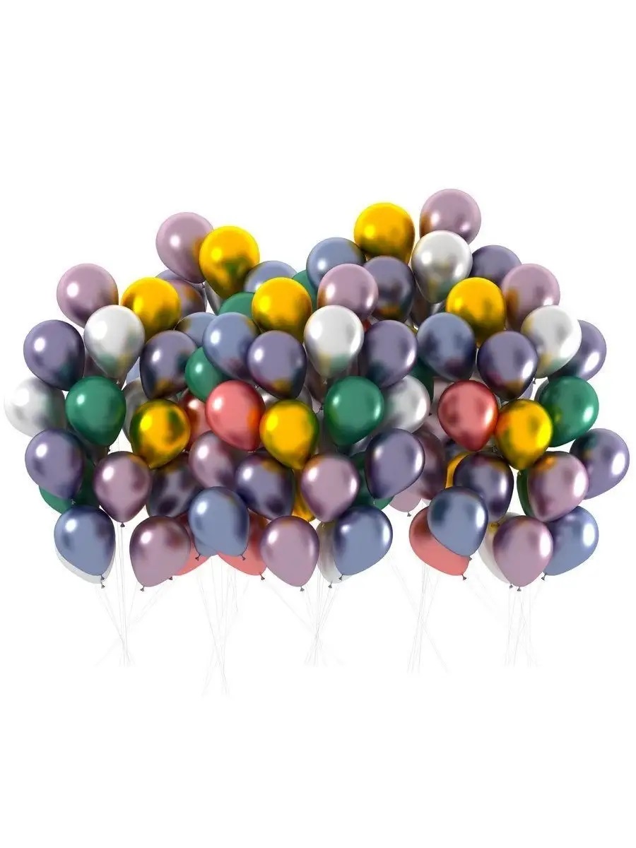 Изображение товара Набор воздушных шаров Bebelot Металлик 30 см 100 штук