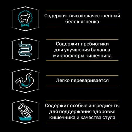 Корм для щенков PRO PLAN средних пород с чувствительным пищеварением с комплексом Optidigest ягненок с рисом 3кг