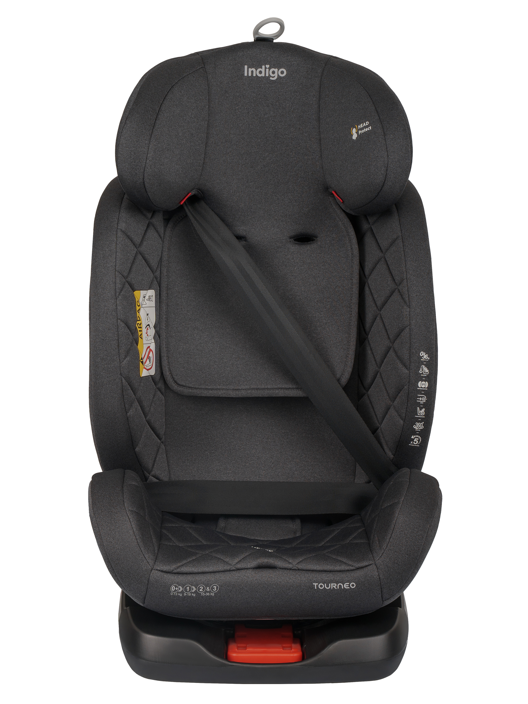 Автокресло Indigo Tourneo S Isofix 0+/1/2/3 (0-36 кг) серый - фото 26