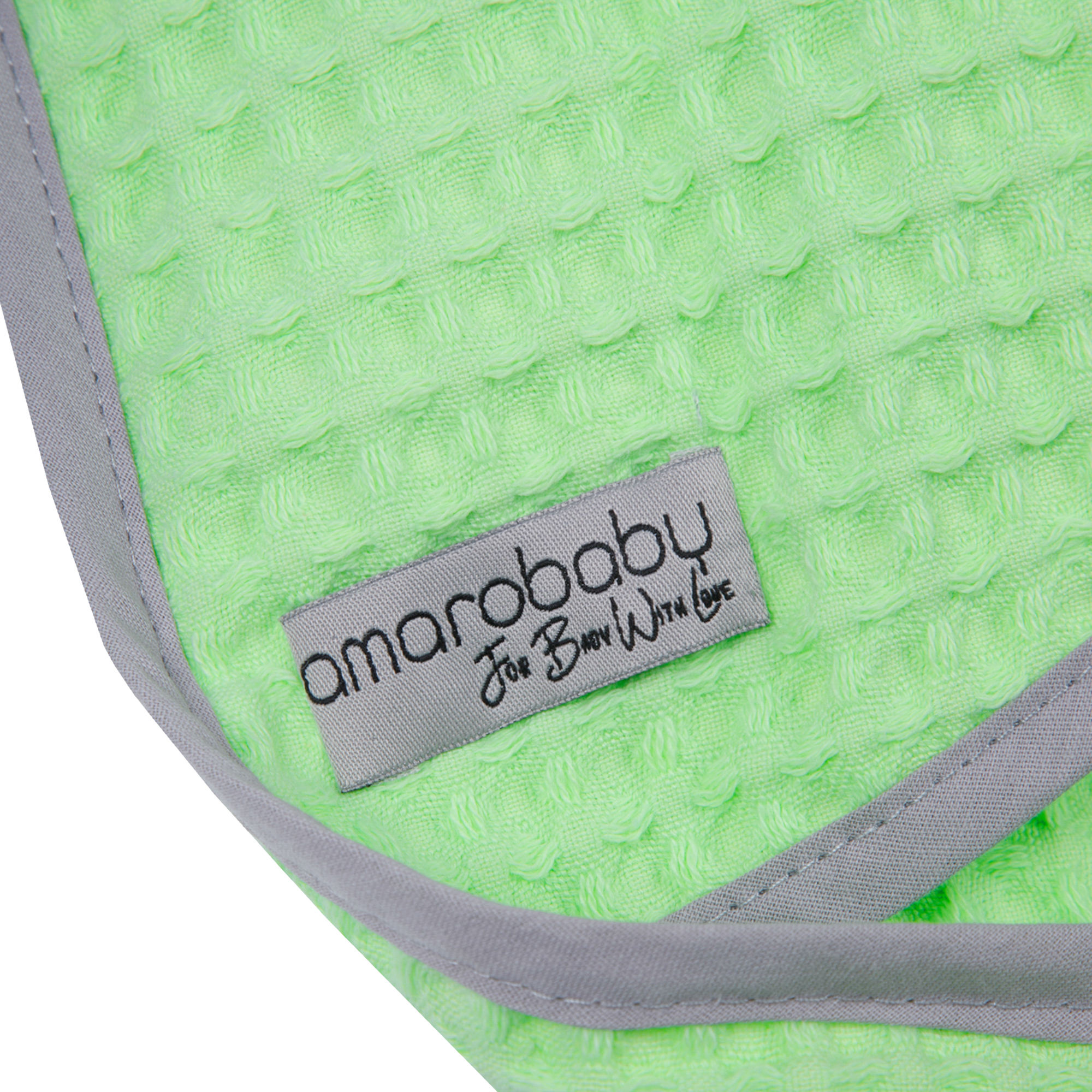 Полотенце вафельное с уголком AmaroBaby WAFFLE 90х90 см зеленое - фото 7