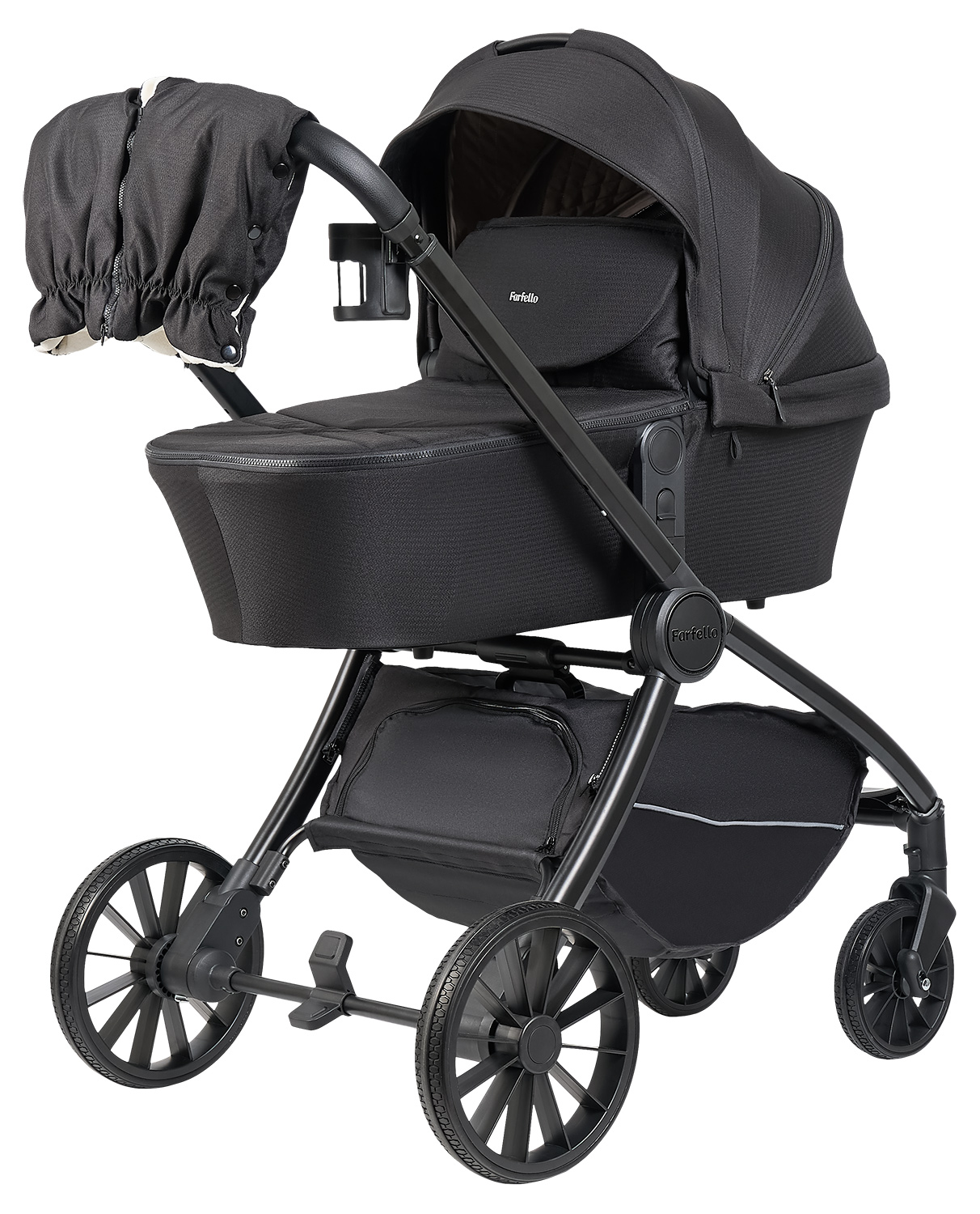 Коляска 3в1 Farfello Baby shell черный - фото 10