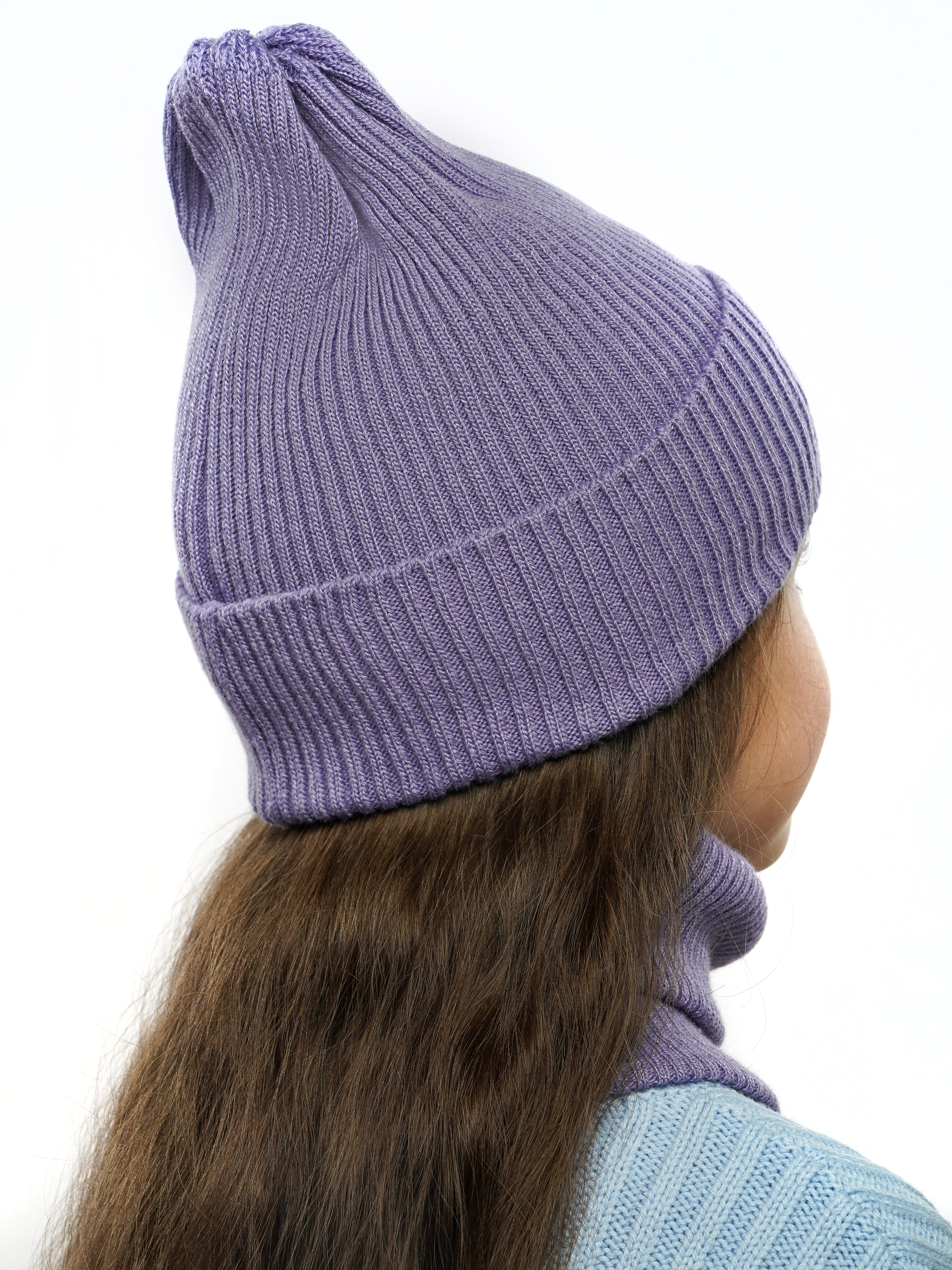 Шапка и снуд ПриКиндер U-Sp234140 Цвет: Сиреневый - фото 8