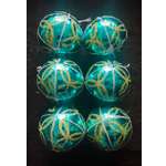 Набор шаров Магия праздника синий-зеленый 6 см