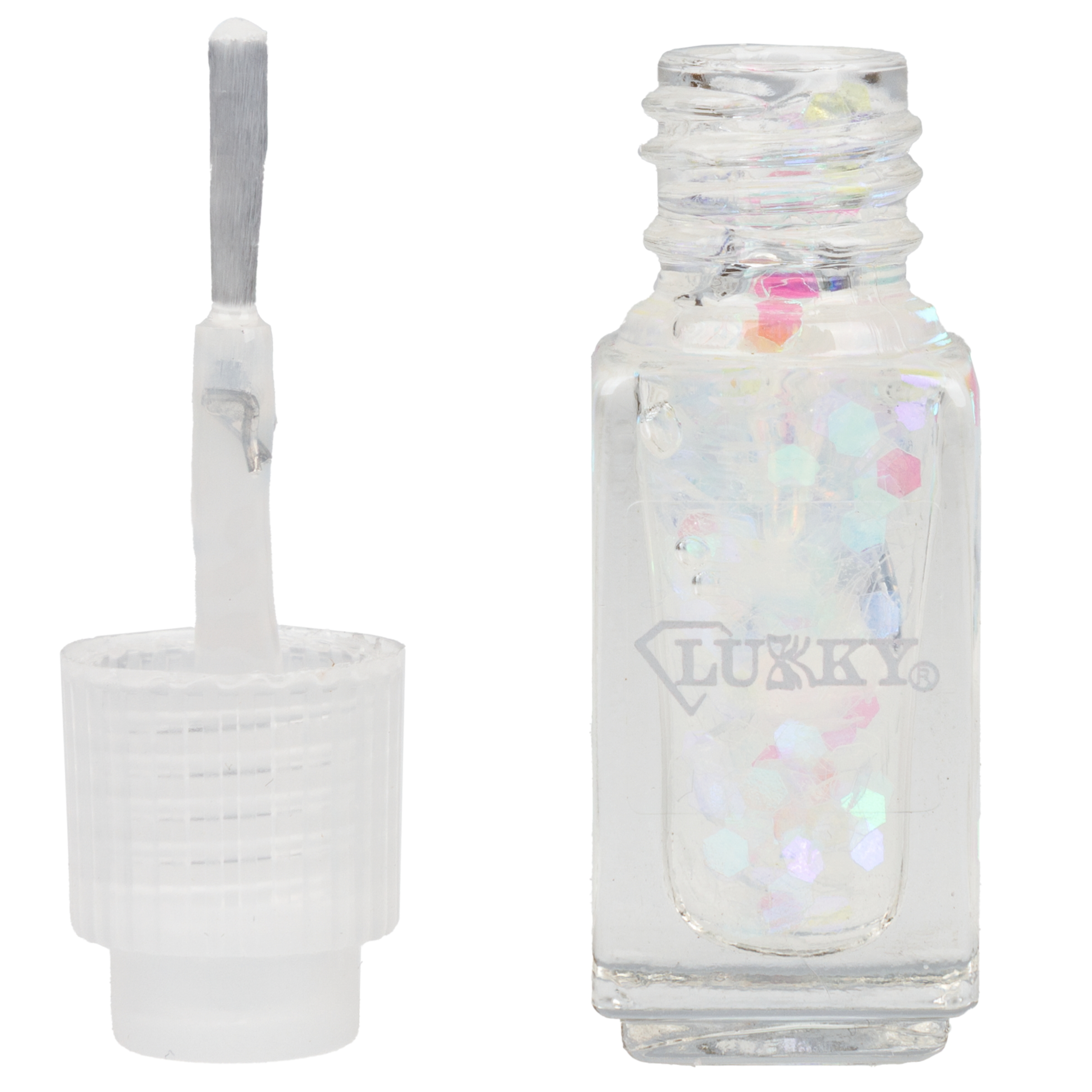 Лак для ногтей 2 шт. LUKKY Diamond Duet двойные золотой с блестками - фото 5