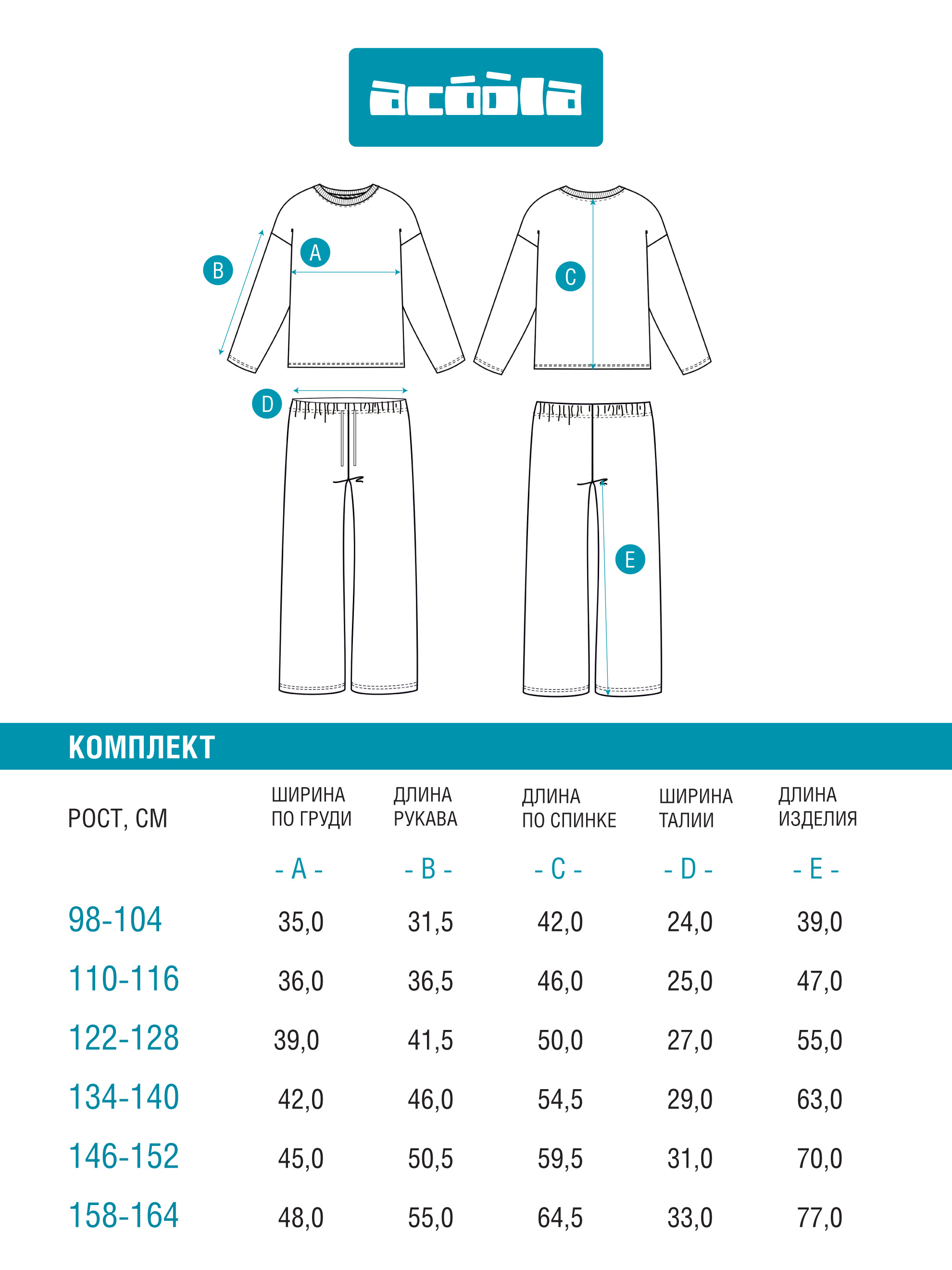 Пижама Acoola 20234280029_0093421 - фото 8