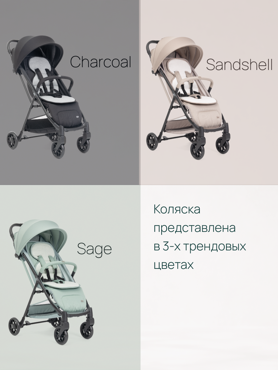 Коляска прогулочная Chicco Taormina Charcoal черный - фото 24