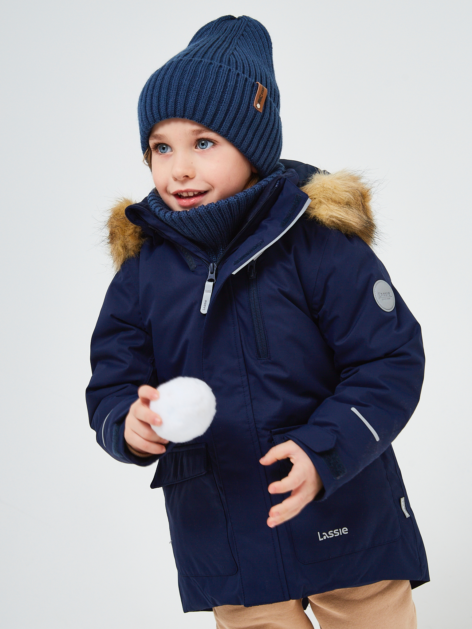 Шапка и снуд NYCkids NYC-H-53-poloski-jeansB - фото 11